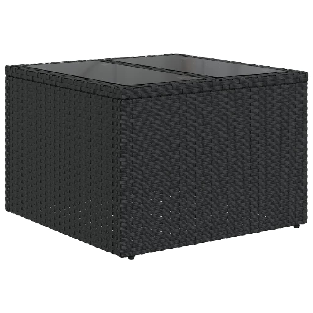 Set Divani da Giardino 5 pz con Cuscini in Polyrattan Nero - immagine 5