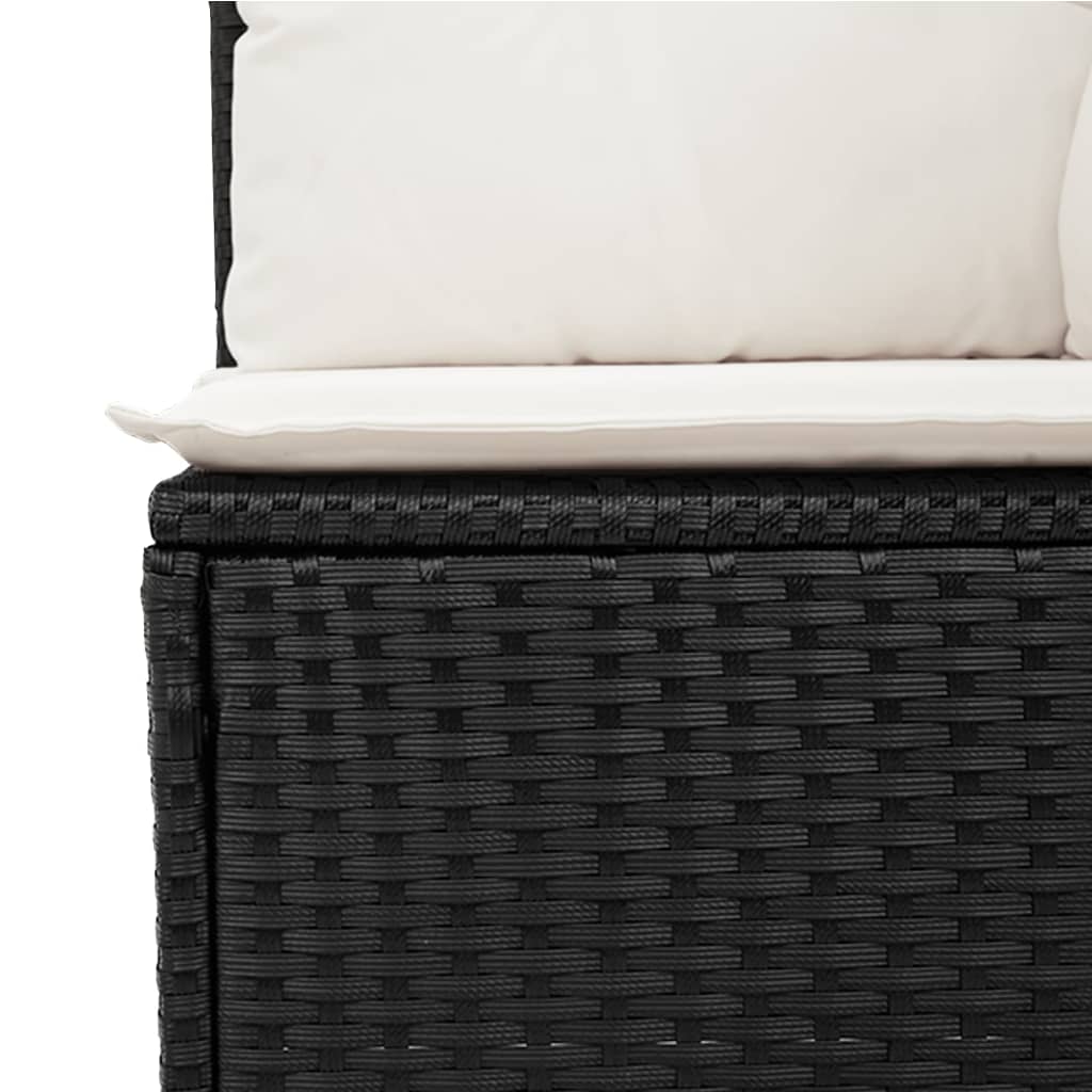 Set Divani da Giardino 9 pz con Cuscini Nero in Polyrattan - immagine 7