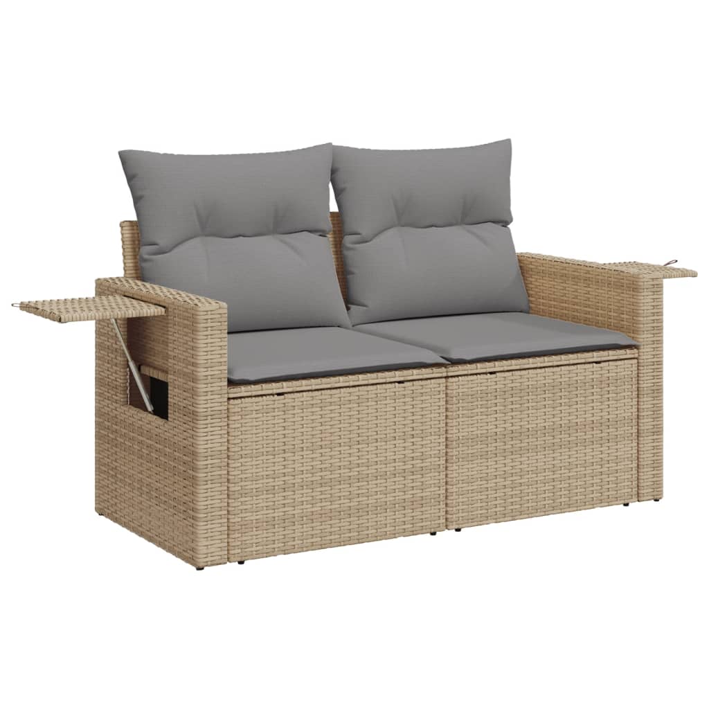 Set Divano da Giardino 4 pz con Cuscini Beige in Polyrattan - immagine 4