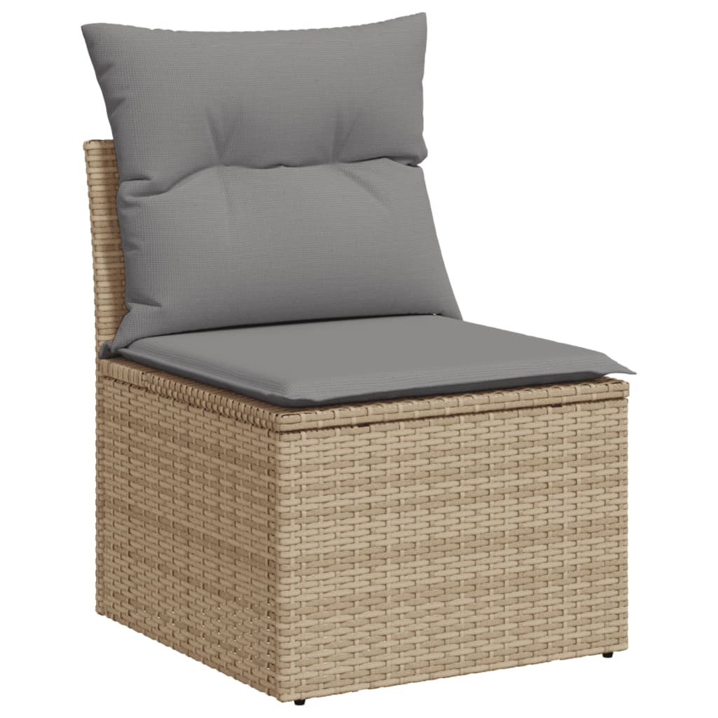 Set Divano da Giardino 4 pz con Cuscini Beige in Polyrattan - immagine 5