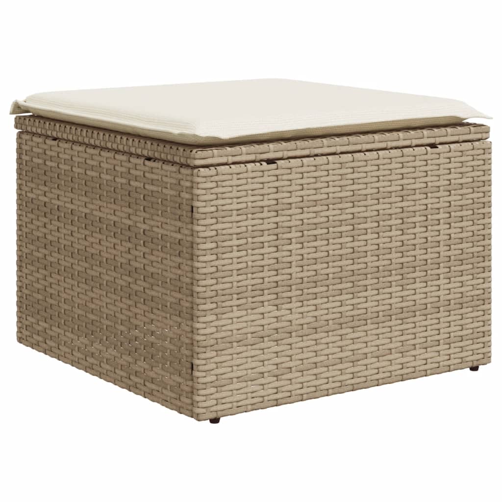 Set Divano da Giardino 5 pz con Cuscini Beige in Polyrattan - immagine 4
