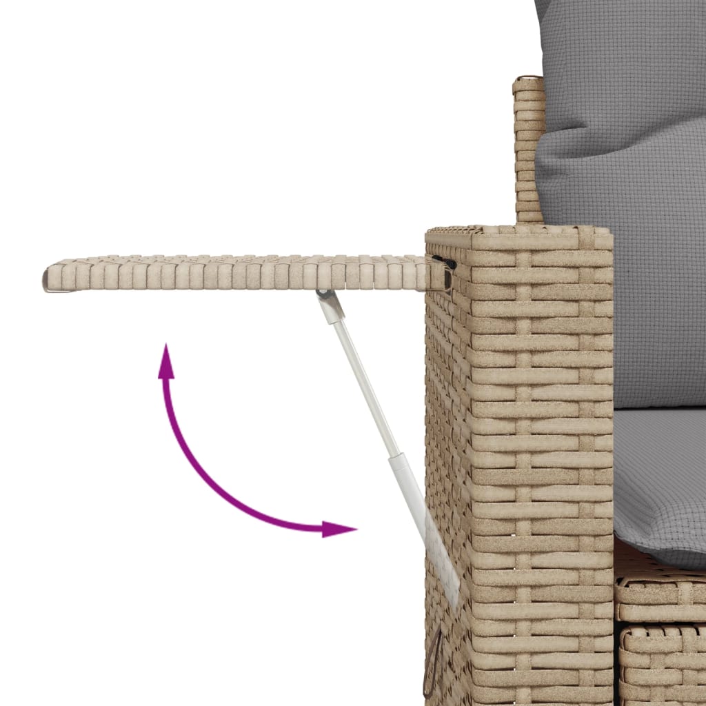 Set Divano da Giardino 8 pz con Cuscini Beige in Polyrattan - immagine 3