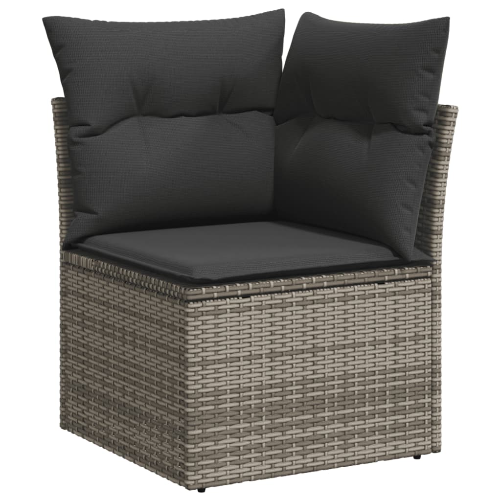 Set Divano da Giardino 8 pz con Cuscini Grigio in Polyrattan - immagine 5