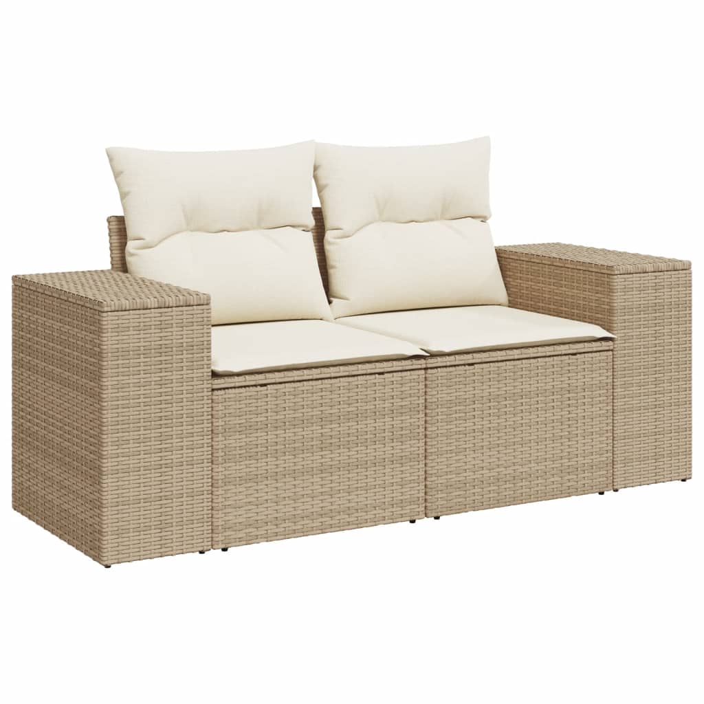 Set Divani da Giardino 5 pz con Cuscini in Polyrattan Nero - immagine 3