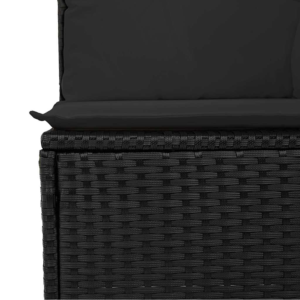 Set Divano da Giardino 6 pz con Cuscini Nero in Polyrattan - immagine 6