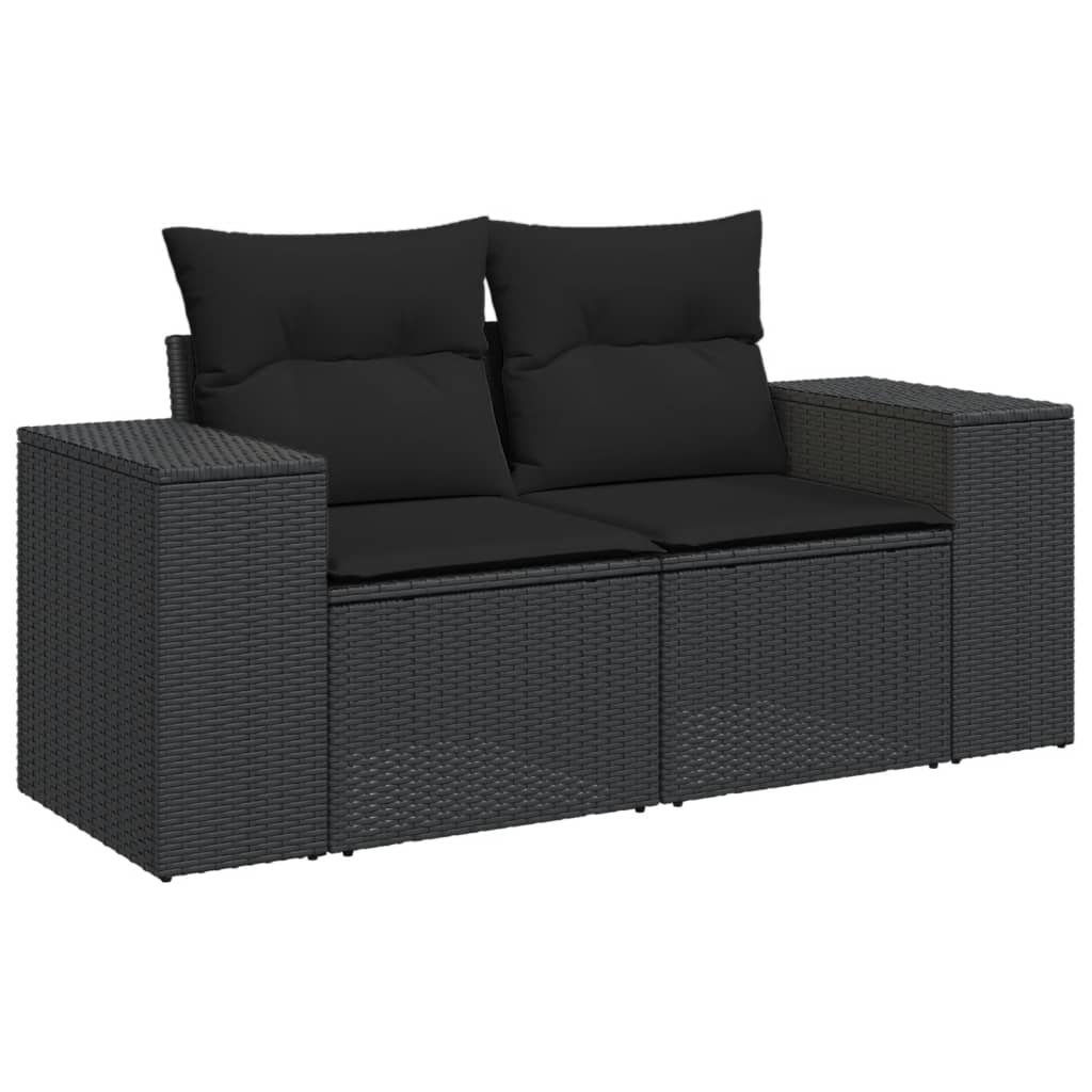 Set Divano da Giardino 8pz con Cuscini Grigio Chiaro Polyrattan - immagine 3