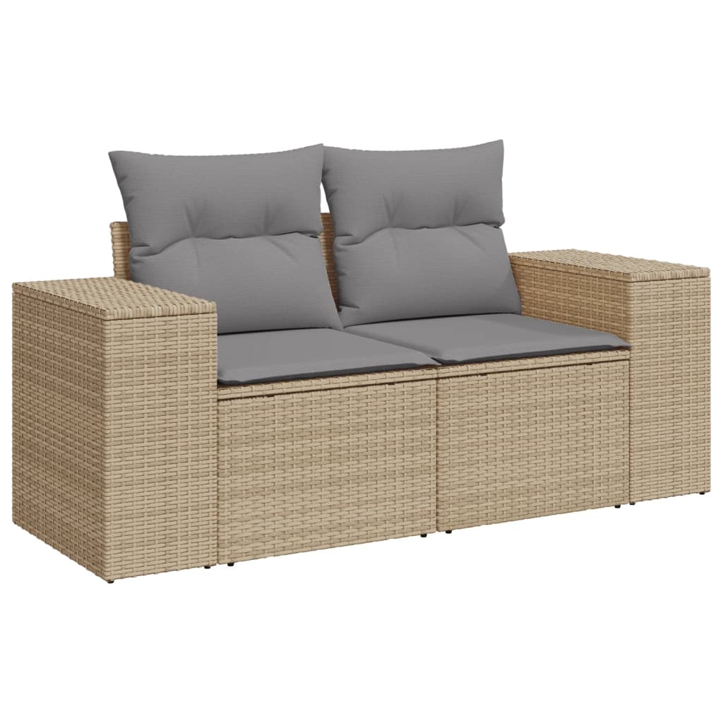 Set Divano da Giardino 8 pz con Cuscini Beige in Polyrattan - immagine 3