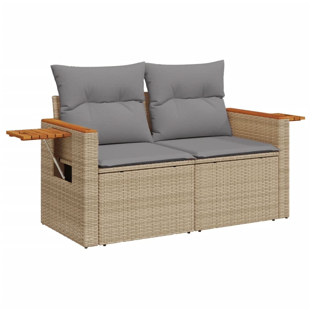 Set Divano da Giardino 6 pz con Cuscini Beige in Polyrattan - immagine 5