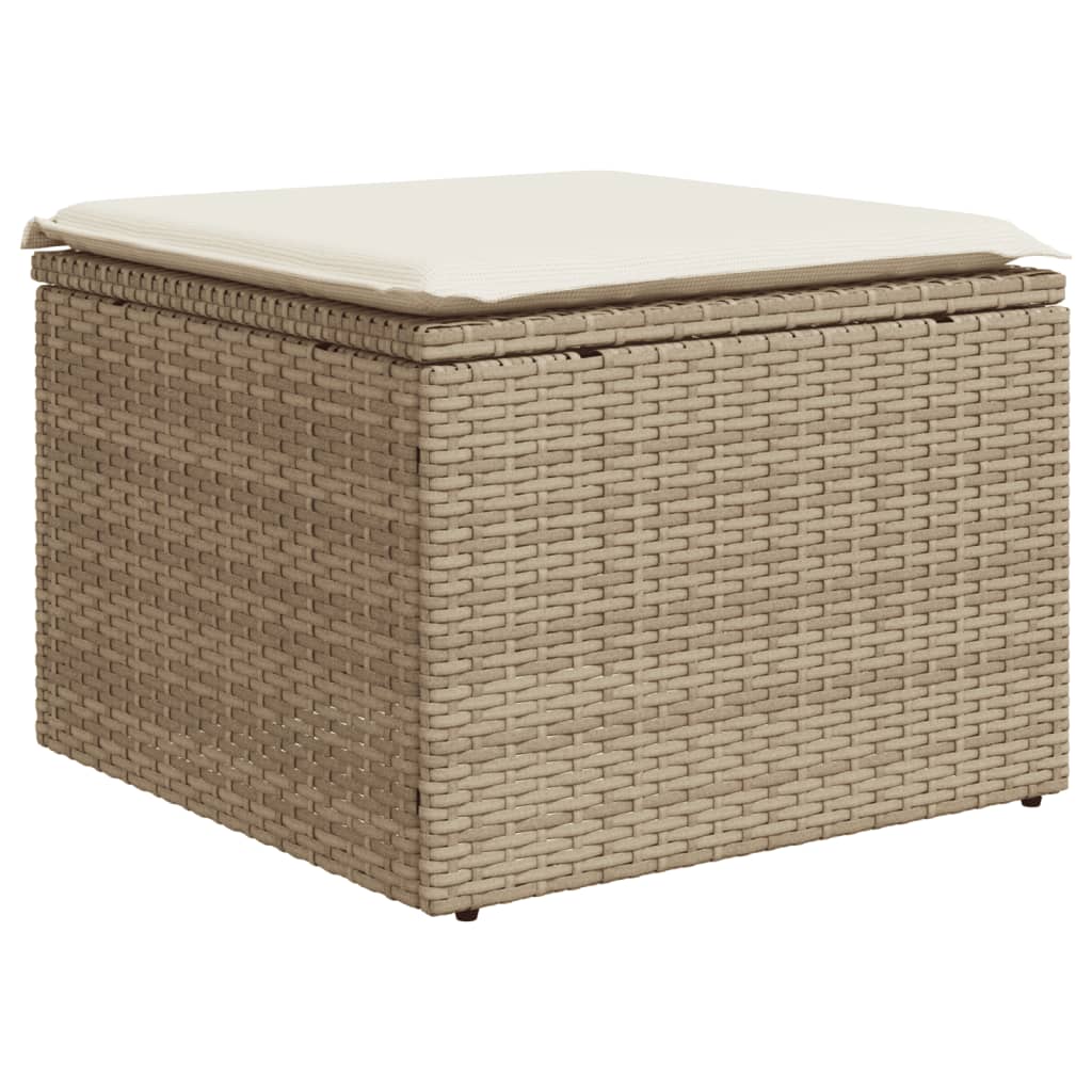 Set Divano da Giardino 4 pz con Cuscini Beige in Polyrattan - immagine 3