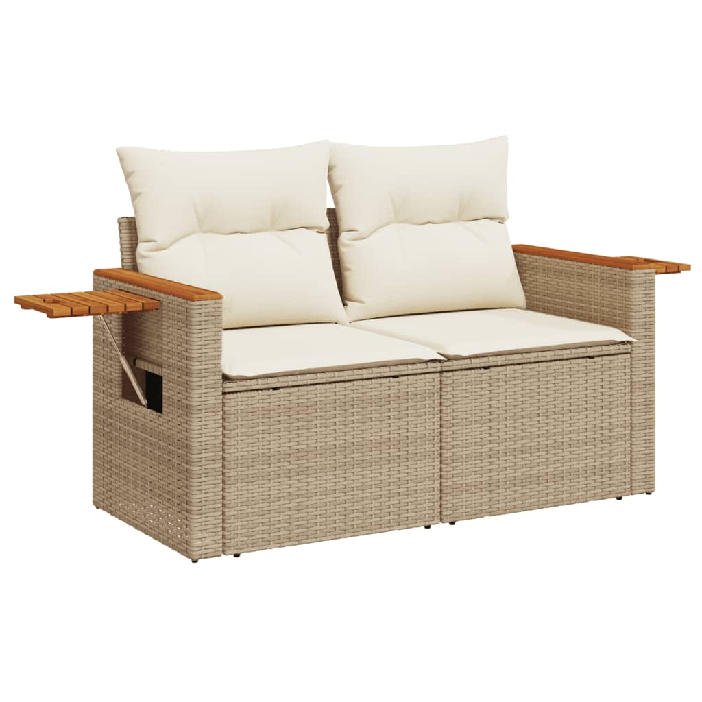 Set Divano da Giardino 4 pz con Cuscini Beige in Polyrattan - immagine 4