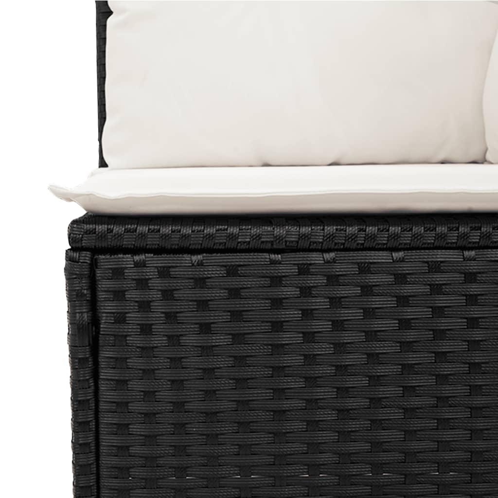 Set Divani da Giardino con Cuscini 7pz Nero Polyrattan - immagine 6