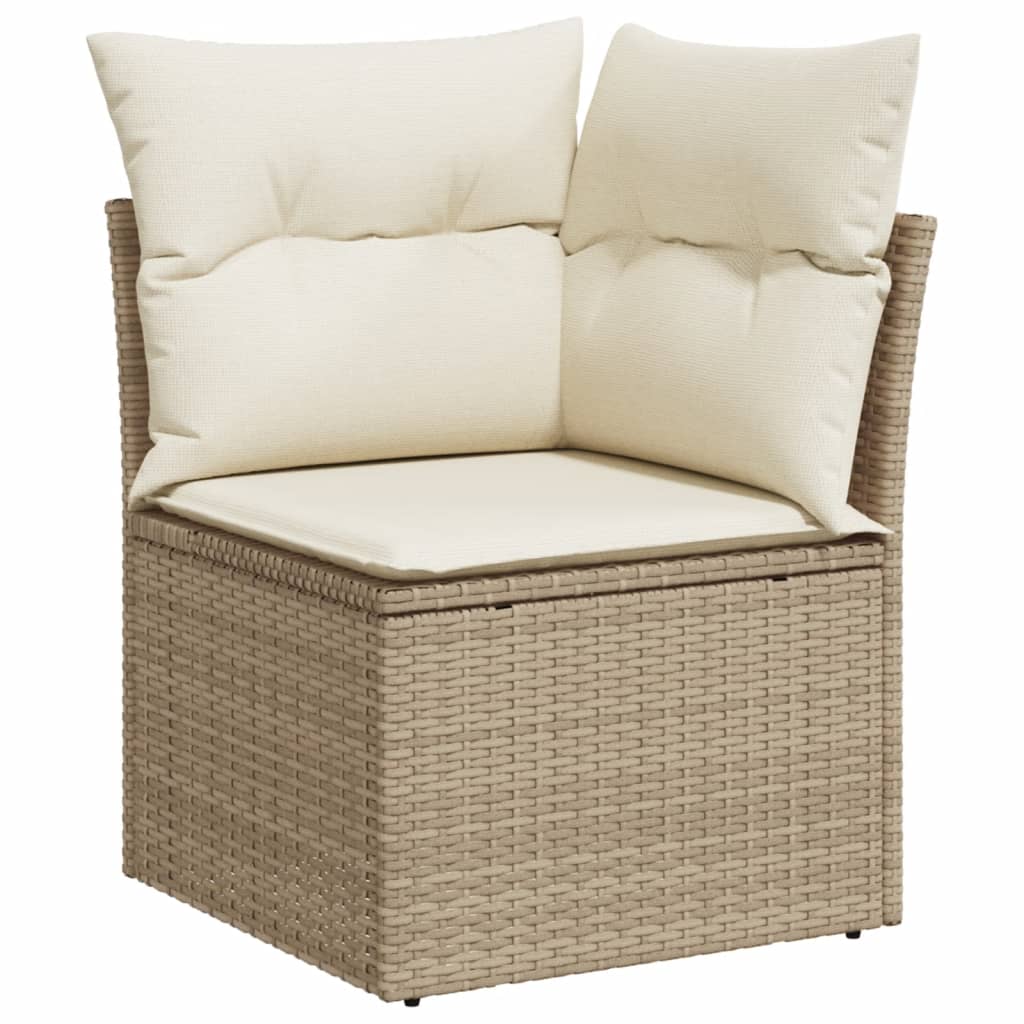Set Divani da Giardino 12 pz con Cuscini Beige in Polyrattan - immagine 4