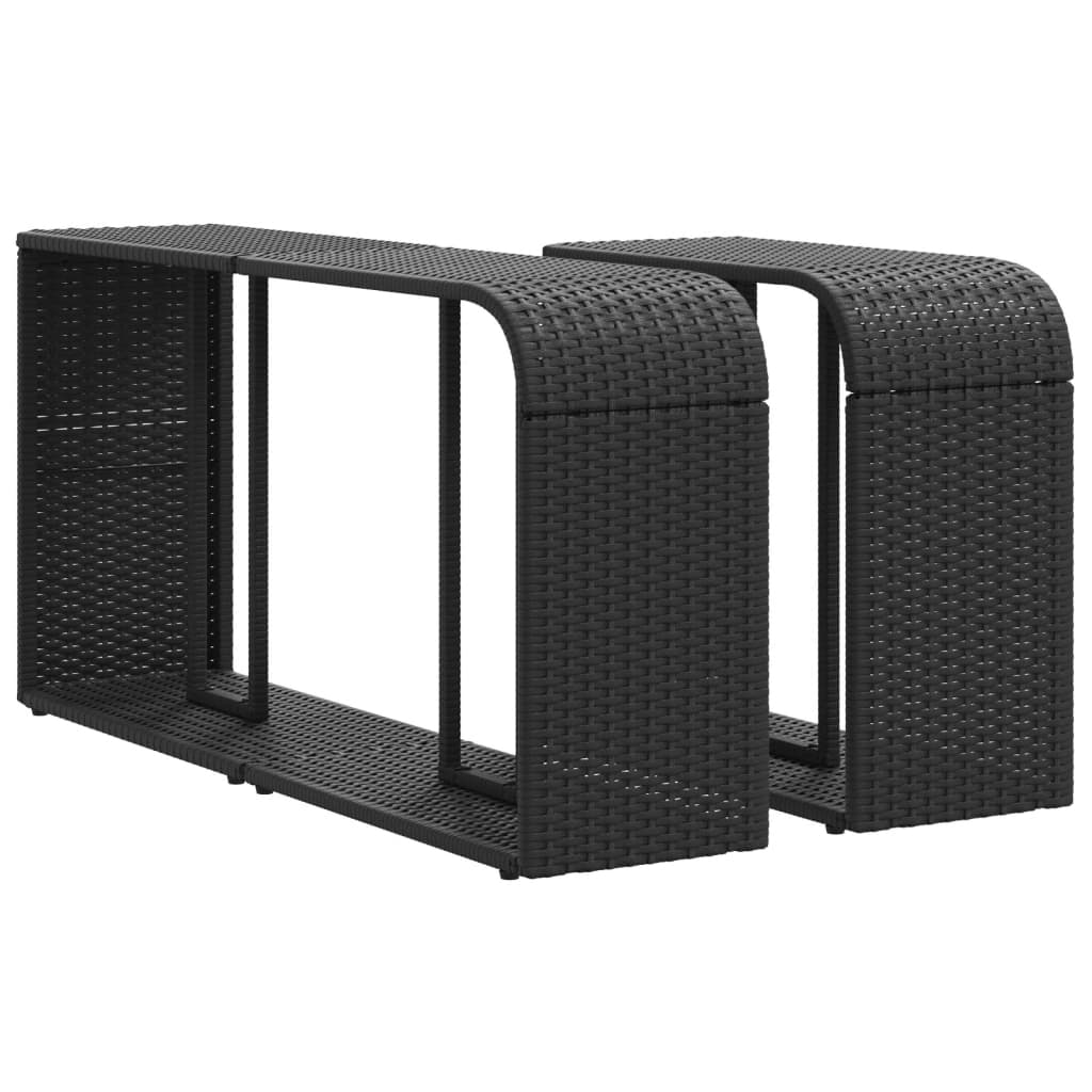 Set Divani da Giardino 11 pz con Cuscini in Polyrattan Nero - immagine 6