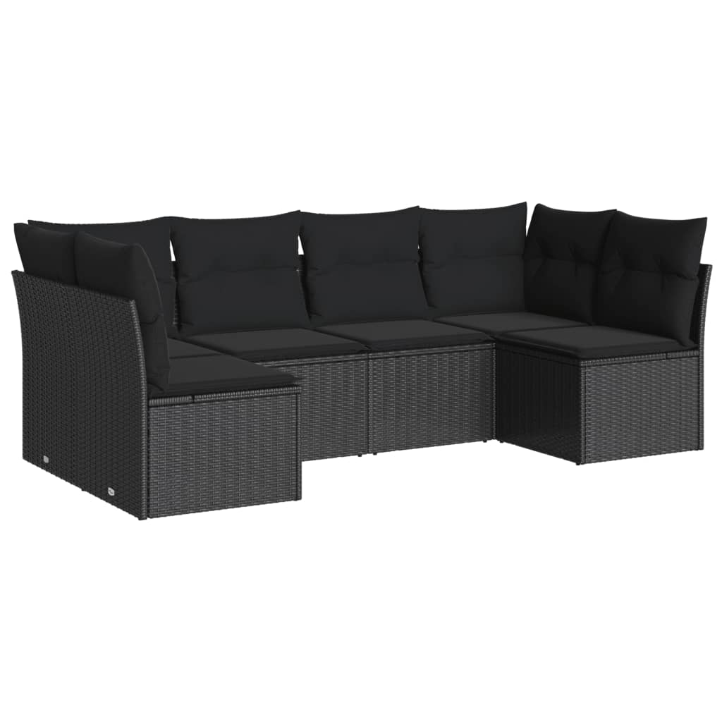 Set Divano da Giardino 6 pz con Cuscini Grigio in Polyrattan - immagine 2