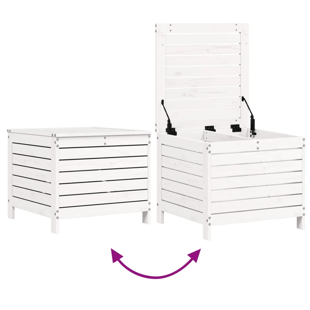 Set Salotto da Giardino 5 pz Bianco in Legno Massello di Pino - immagine 8