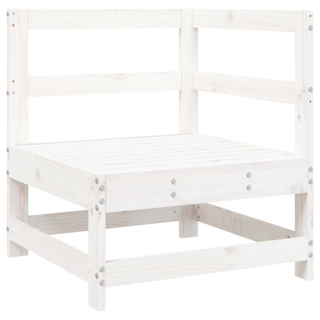Set Divani da Giardino 6 pz Bianco in Legno Massello di Pino - immagine 5