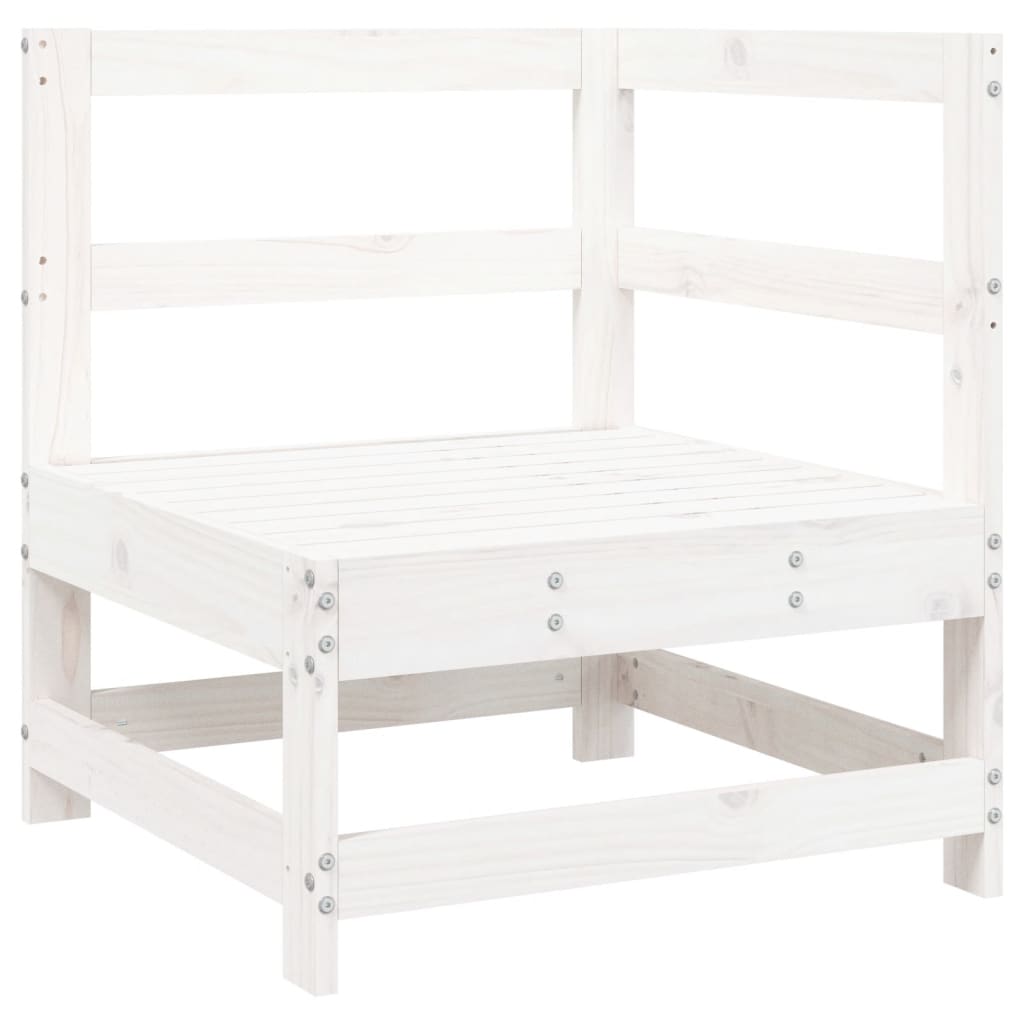 Set Divani da Giardino 7 pz Bianco in Legno Massello di Pino - immagine 5