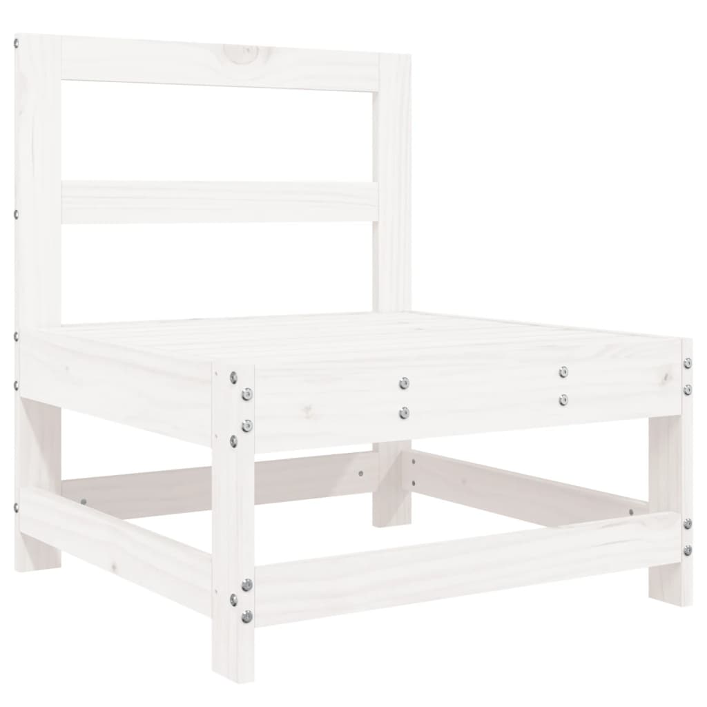 Set Divani da Giardino 7 pz Bianco in Legno Massello di Pino - immagine 5