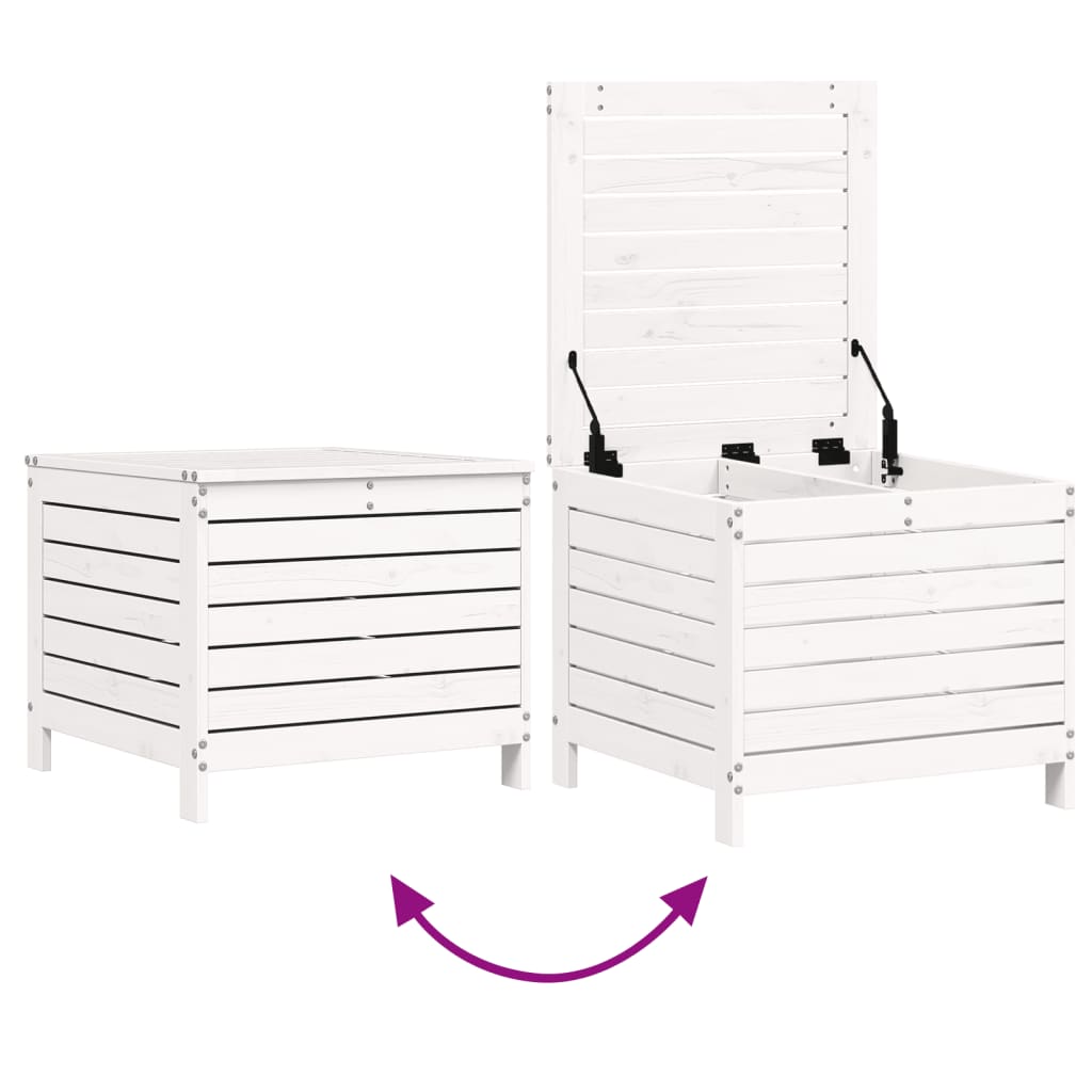 Set Divani da Giardino 7 pz Bianco in Legno Massello di Pino - immagine 9