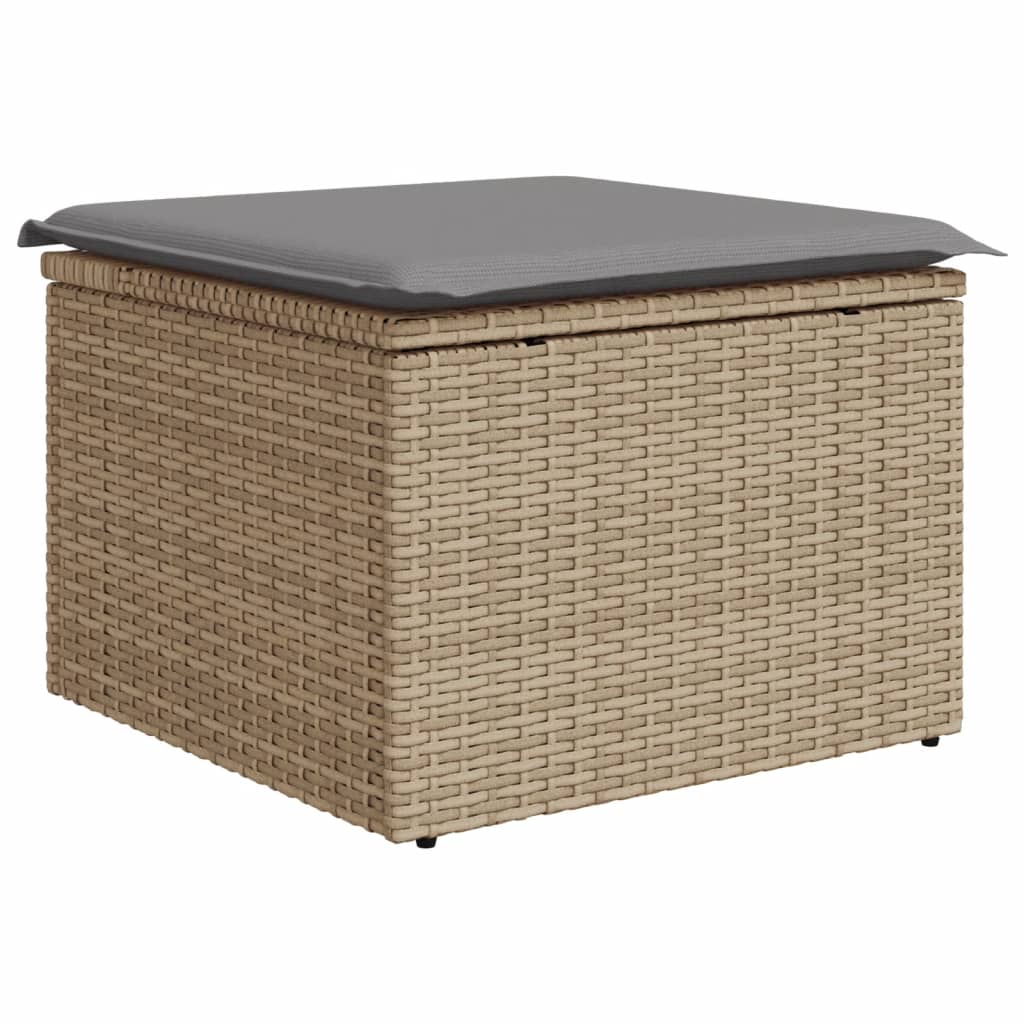 Set Divano da Giardino 5 pz con Cuscini Beige Misto Polyrattan - immagine 4