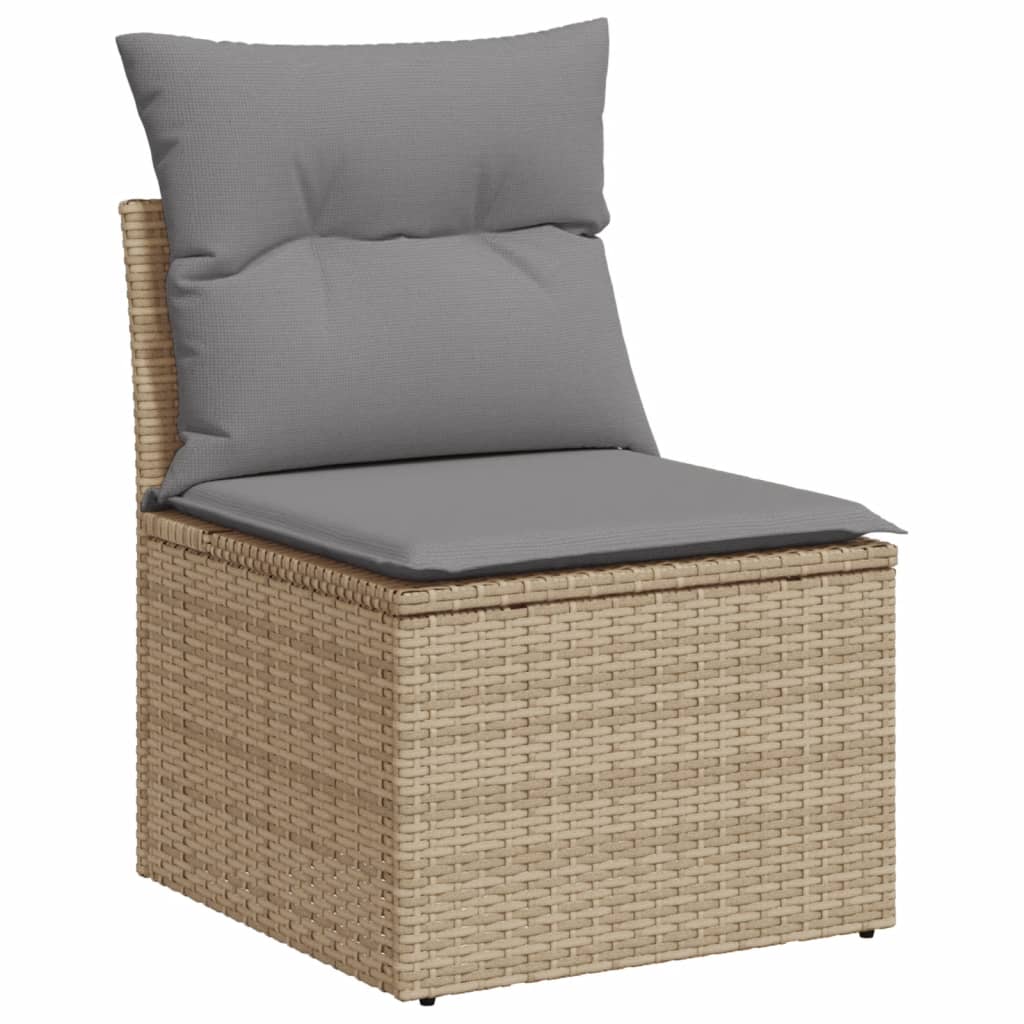 Set Divano da Giardino 5 pz con Cuscini Beige Misto Polyrattan - immagine 3