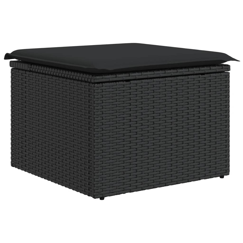 Set Divano da Giardino 6 pz con Cuscini Nero in Polyrattan - immagine 9