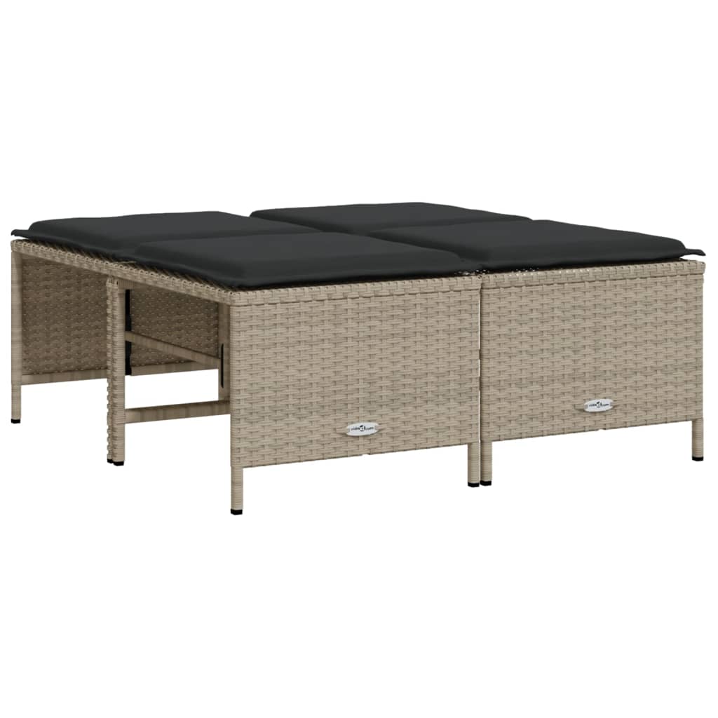 Set Divano da Giardino 5 pz con Cuscini Marrone in Polyrattan - immagine 4