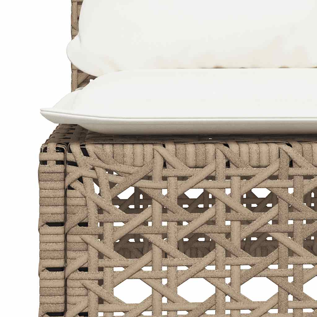 Set Divano da Giardino 9 pz con Cuscini Beige in Polyrattan - immagine 6