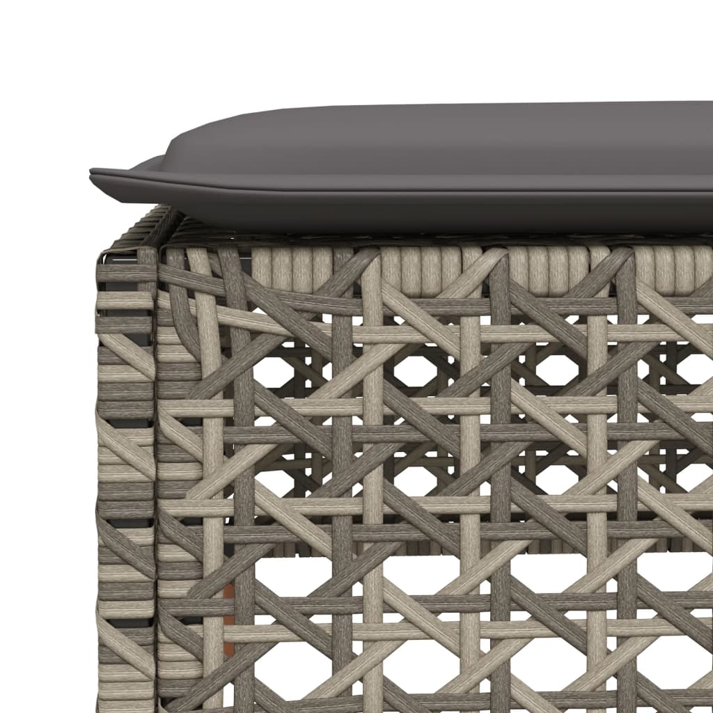 Set Divani da Giardino 4 pz con Cuscini in Polyrattan Grigio - immagine 7