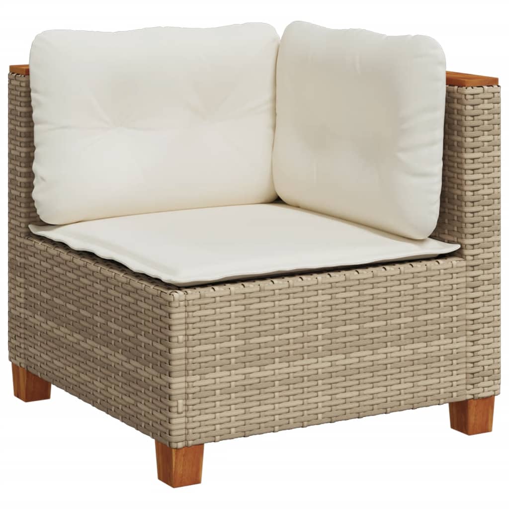 Set Divano da Giardino 6 pz con Cuscini Beige in Polyrattan - immagine 3