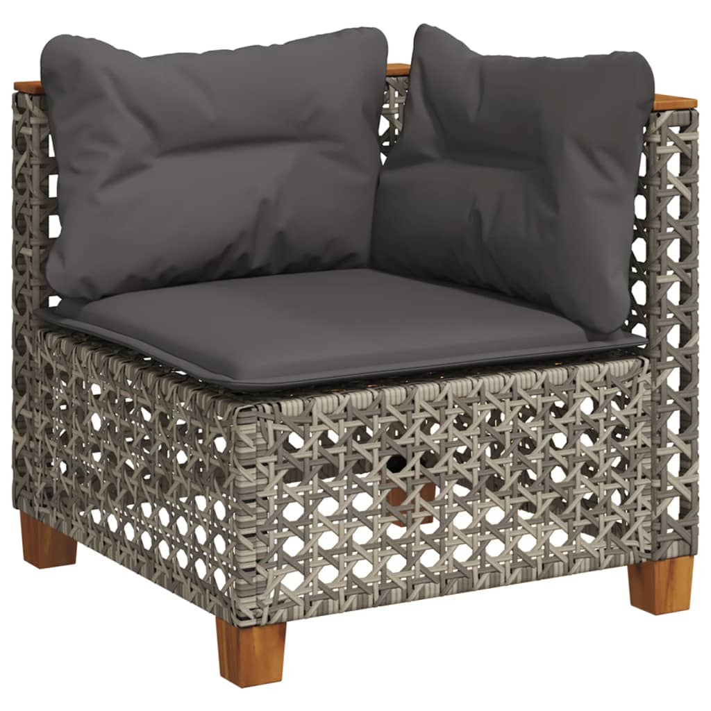 Set Divano da Giardino 8 pz con Cuscini Grigio in Polyrattan - immagine 3