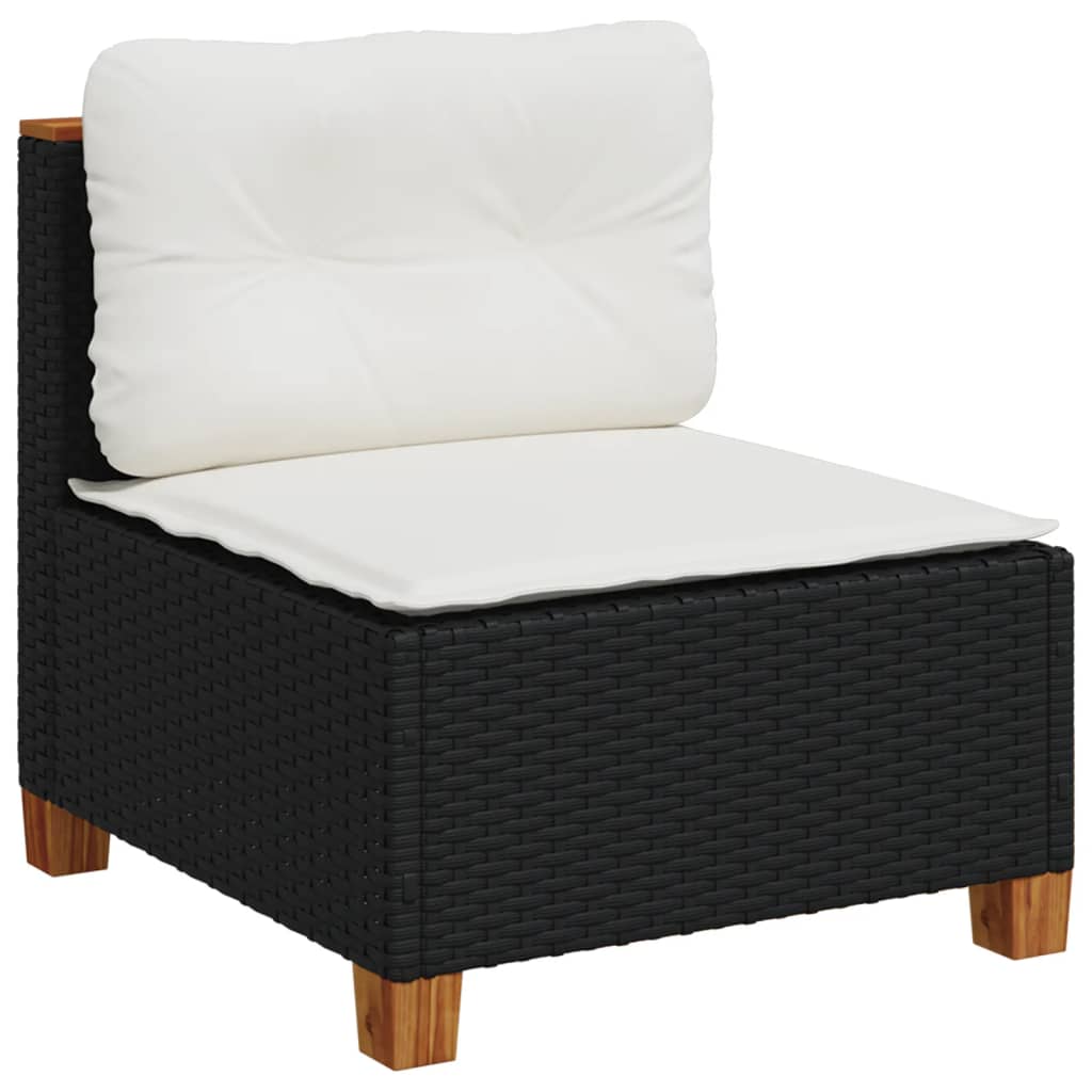 Set Divani da Giardino con Cuscini 7pz Nero Polyrattan - immagine 3