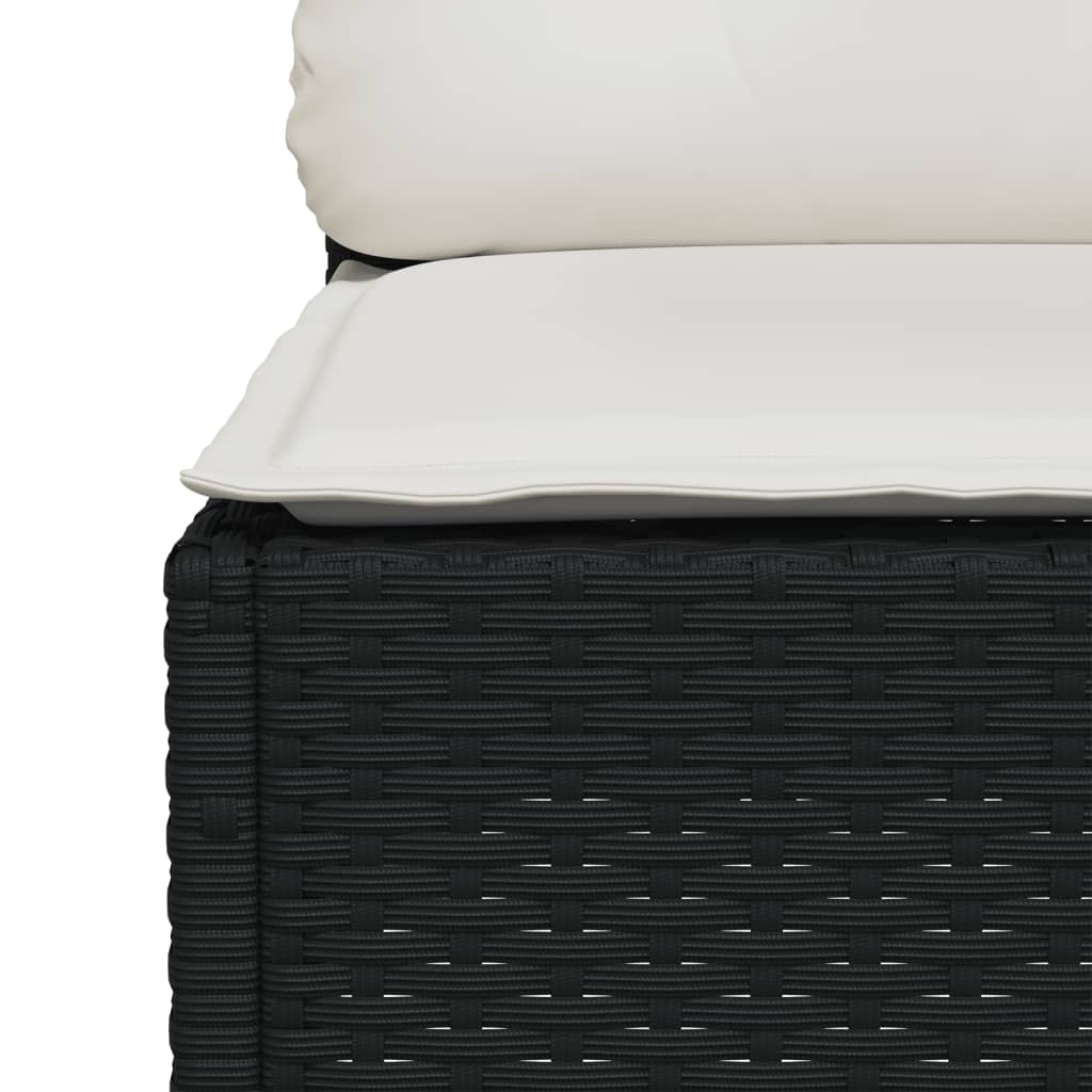 Set Divani da Giardino con Cuscini 7pz Nero Polyrattan - immagine 6