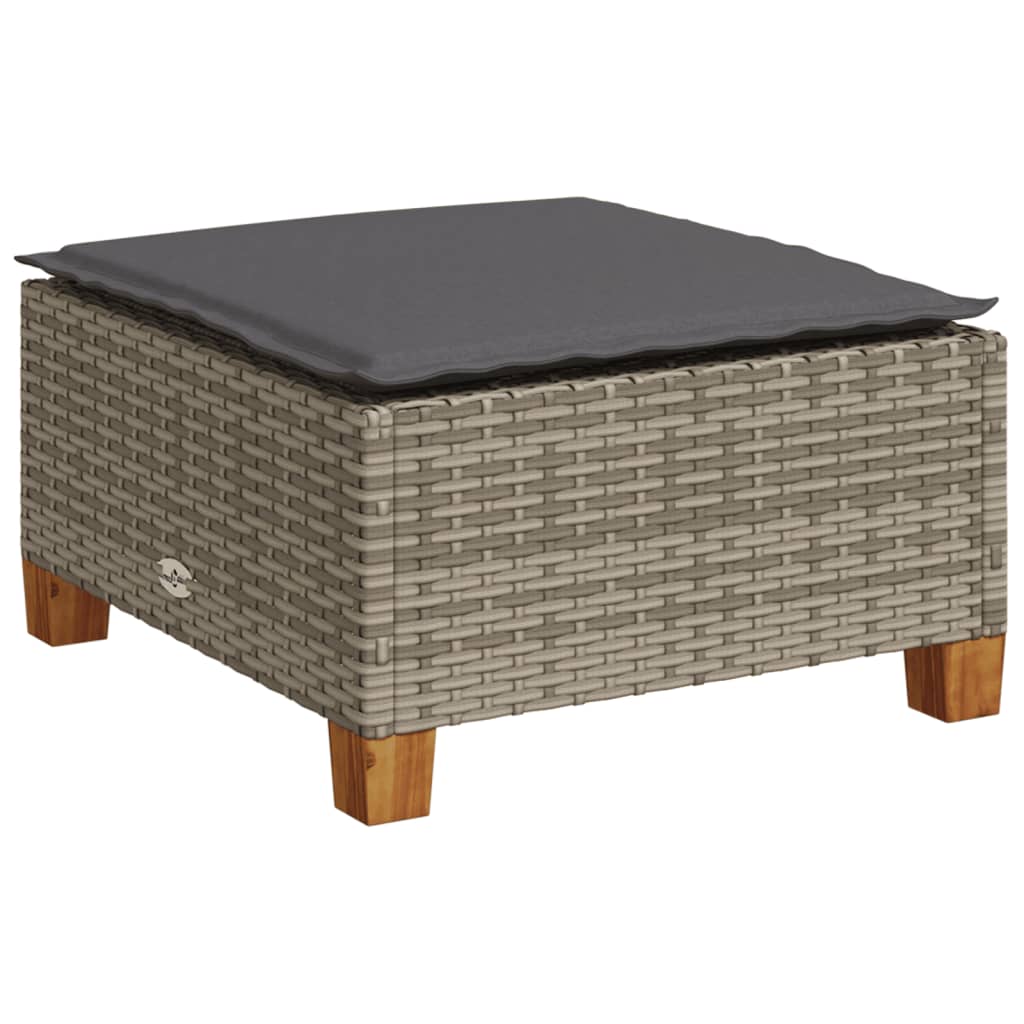 Set Divano da Giardino 8 pz con Cuscini Grigio in Polyrattan - immagine 5