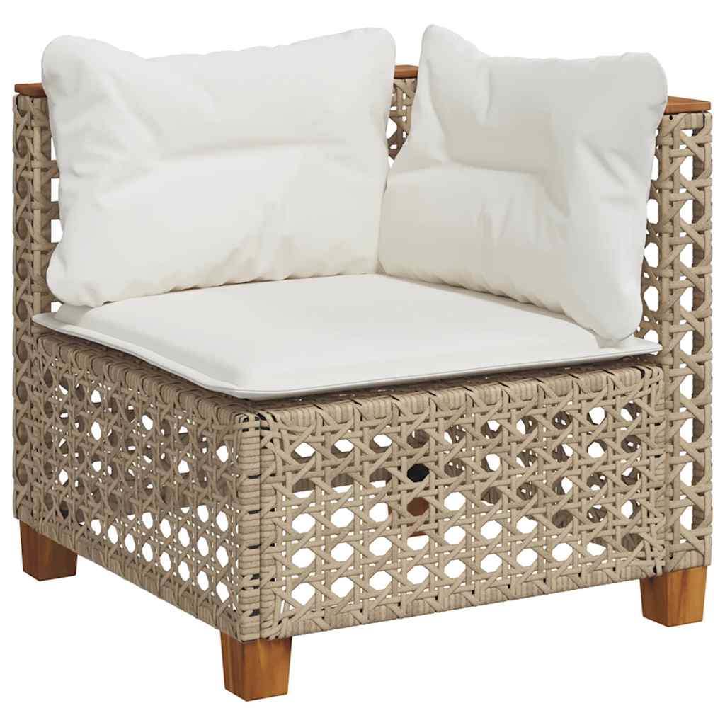 Set Divano da Giardino 10 pz con Cuscini Beige in Polyrattan - immagine 3