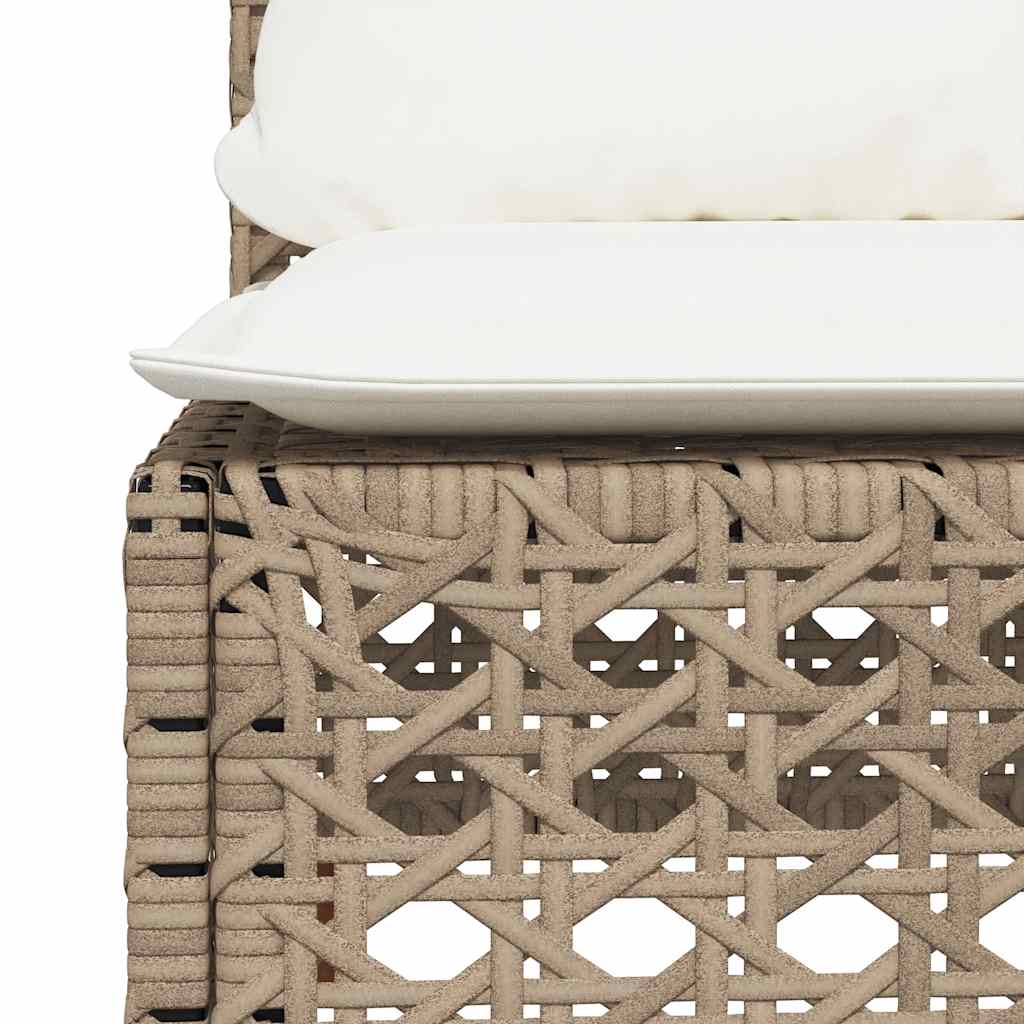 Set Divano da Giardino 10 pz con Cuscini Beige in Polyrattan - immagine 4