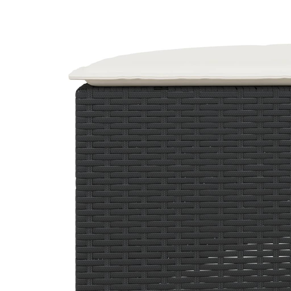 Set Divani da Giardino Semicircolare 2 pz in Polyrattan Nero - immagine 7