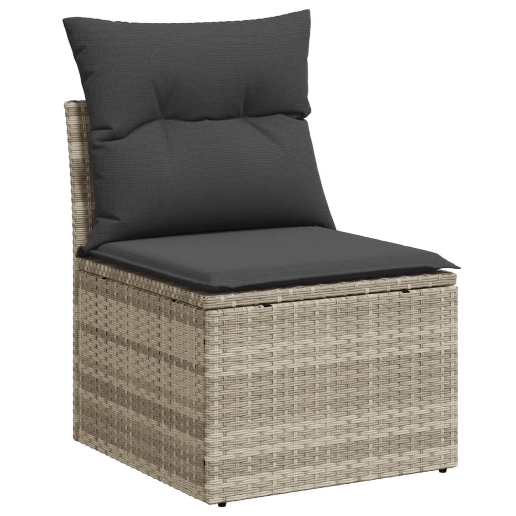 Set Divano da Giardino 8pz con Cuscini Grigio Chiaro Polyrattan - immagine 4