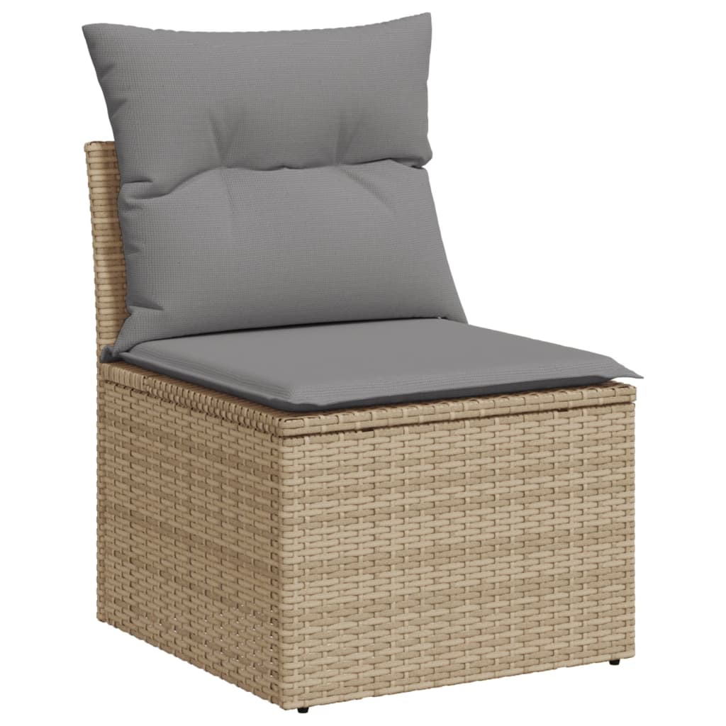 Set Divano da Giardino 6 pz con Cuscini Beige in Polyrattan - immagine 3