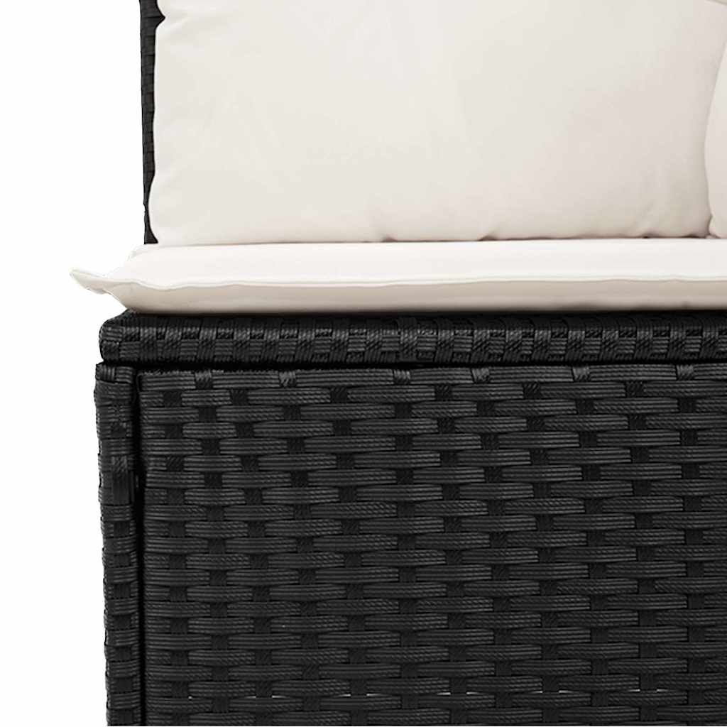 Set Divani da Giardino con Cuscini 8 pz Nero in Polyrattan - immagine 8