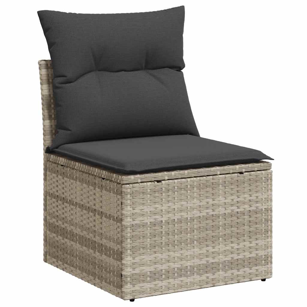 Set Divano da Giardino 6pz con Cuscini Grigio Chiaro Polyrattan - immagine 4