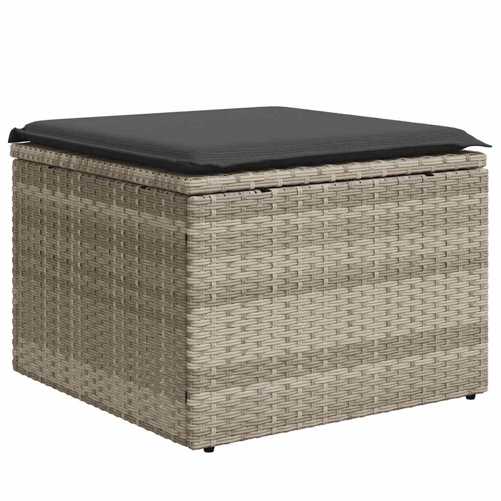 Set Divano da Giardino 8pz con Cuscini Grigio Chiaro Polyrattan - immagine 7