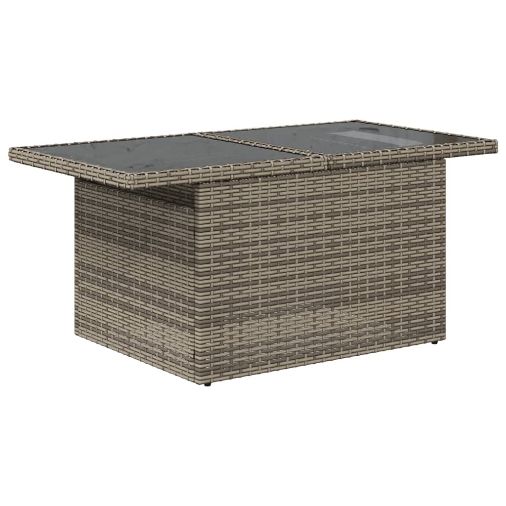 Set Divani da Giardino 7 pz con Cuscini Grigio in Polyrattan - immagine 3