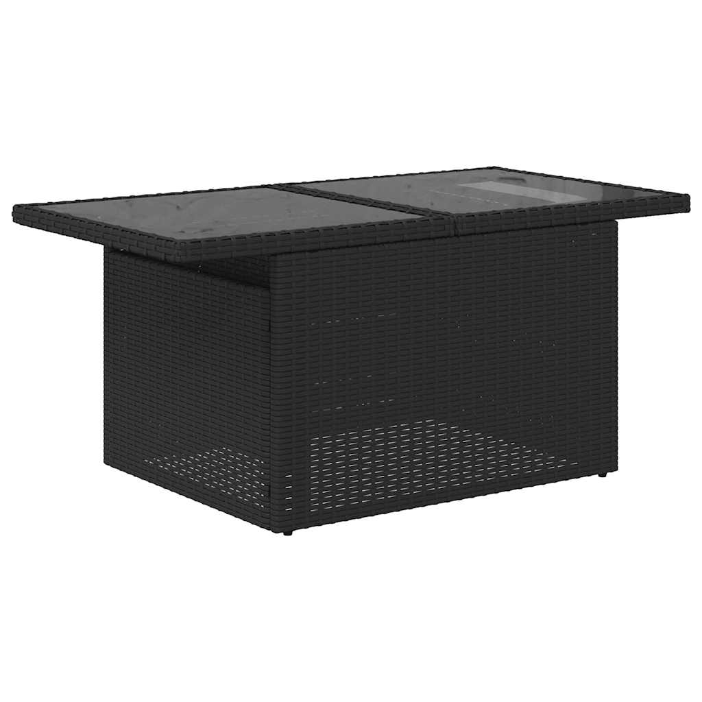 Set Divani da Giardino 11 pz con Cuscini in Polyrattan Nero - immagine 6