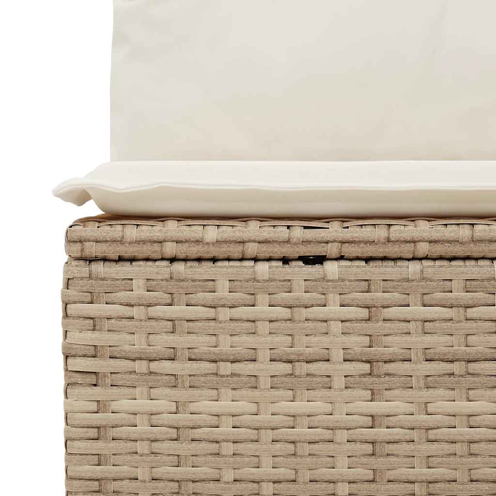 Set Divano da Giardino 5 pz con Cuscini Beige in Polyrattan - immagine 7