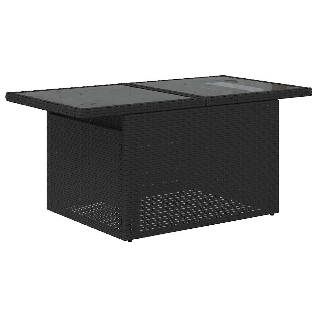 Set Divani da Giardino 9 pz con Cuscini Nero in Polyrattan - immagine 6