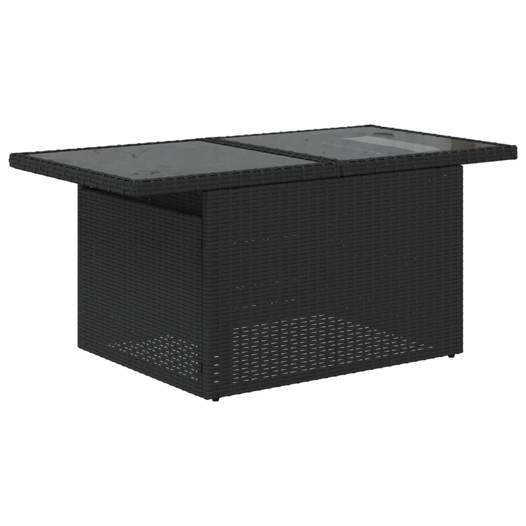 Set Divani da Giardino 9 pz con Cuscini Nero in Polyrattan - immagine 6