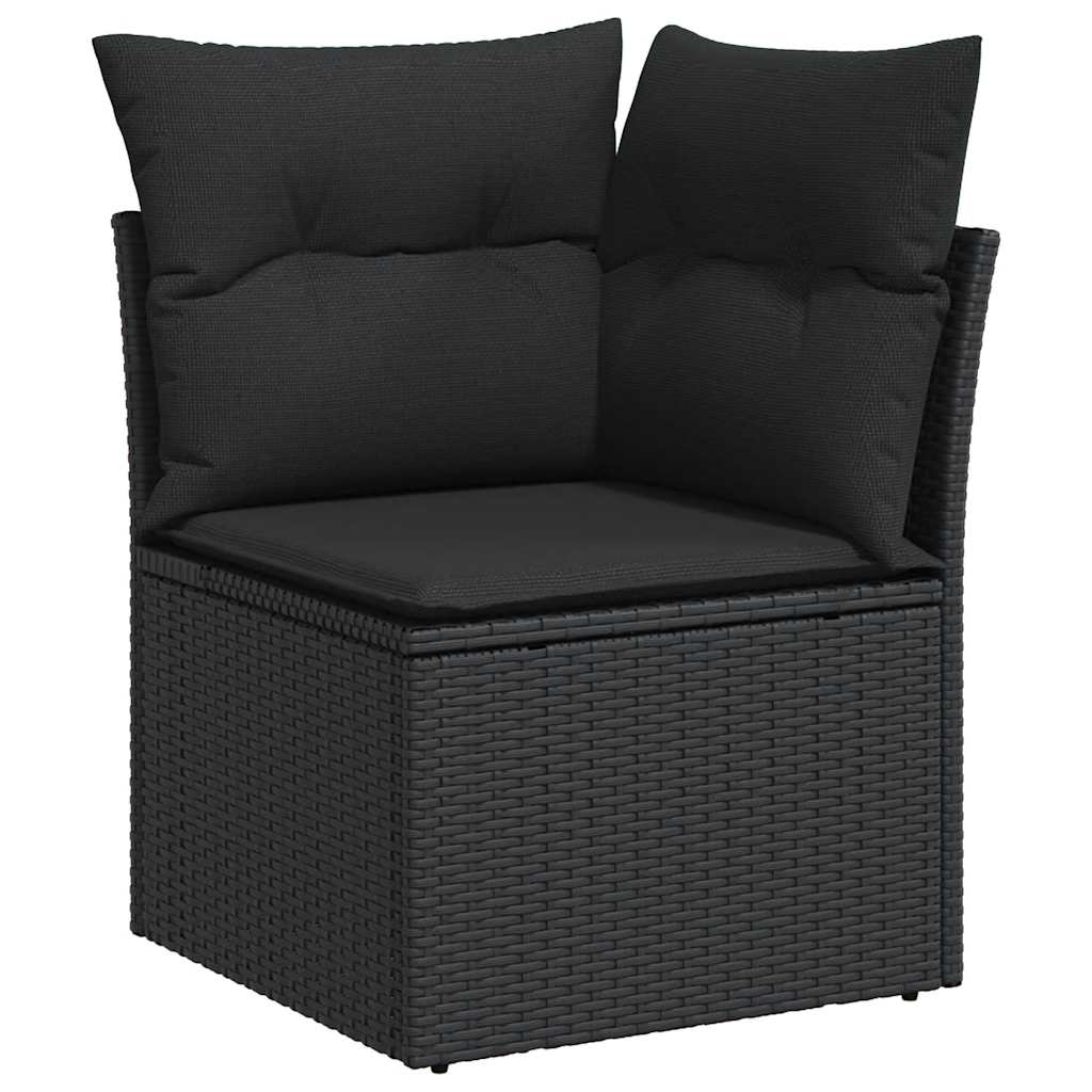 Set Divani da Giardino con Cuscini 8 pz Nero in Polyrattan - immagine 4