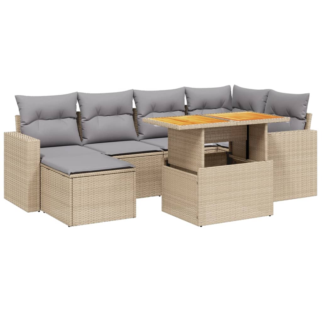 Set Divani da Giardino 11 pz con Cuscini in Polyrattan Grigio - immagine 2
