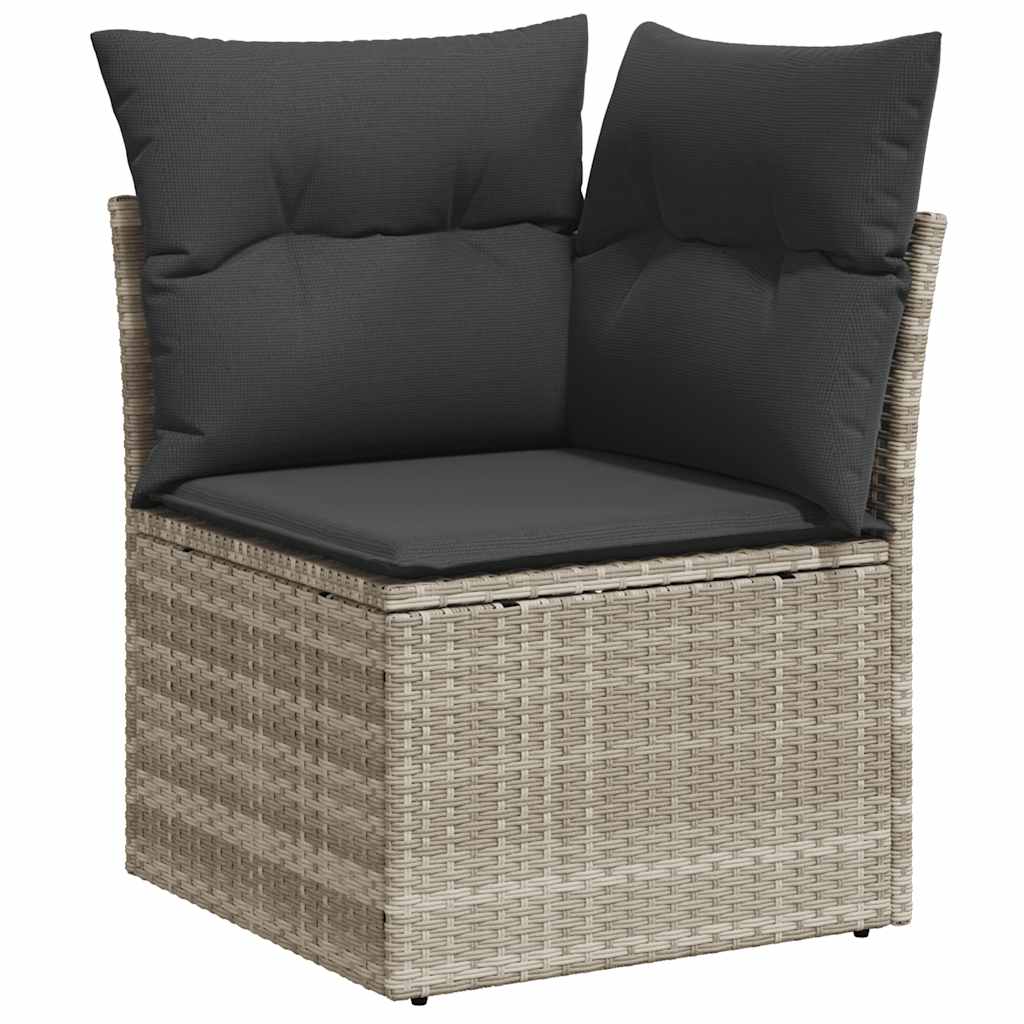 Set Divano da Giardino 8pz con Cuscini Grigio Chiaro Polyrattan - immagine 4